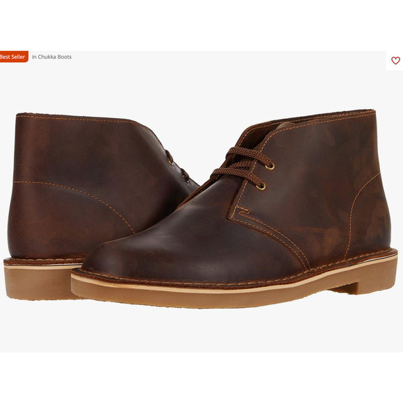 Clarks Bushacre 3 Chukka Boot Brown Leather Men's 10.5 - Picture 1 of 4